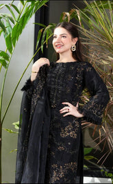 KP226-NISA - 3PC Lawn Embroidered Shirt With Chiffon Embroidered Dupatta